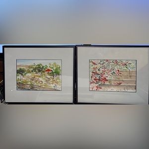 Two original watercolour paintings, signed by artist